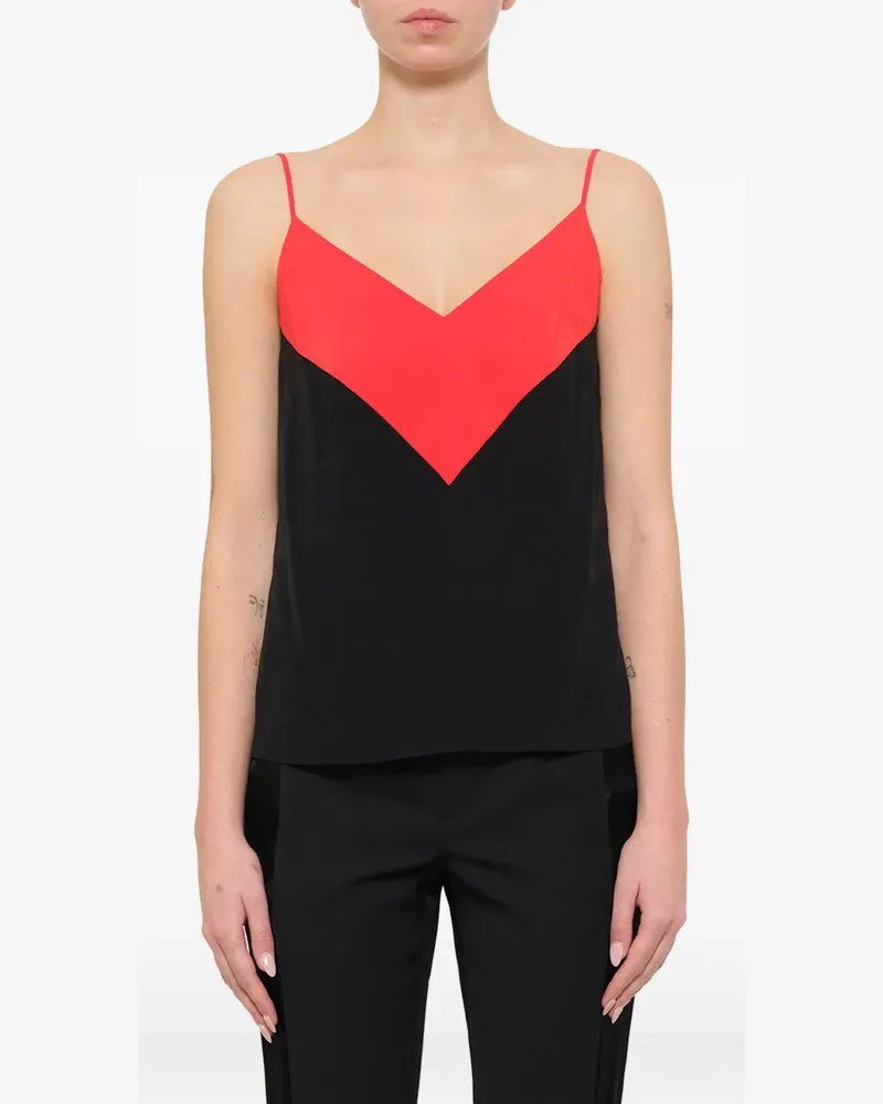 Lanvin colour-block silk top - Schwarz Schwarz