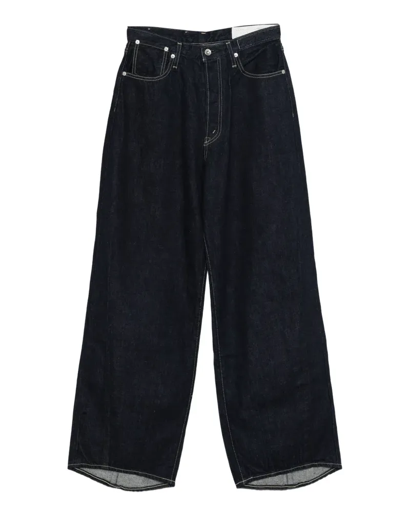 KURO Jeans mit Kontrastnähten - Blau Blau