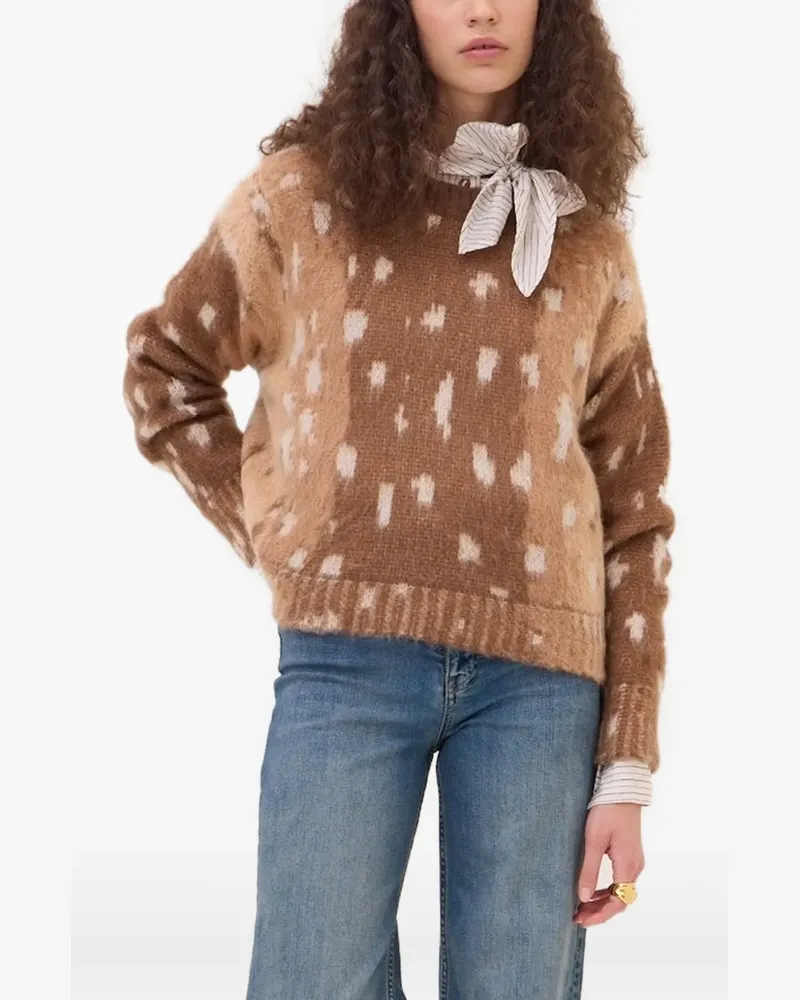 ottod’Ame Pullover mit Rundhalsausschnitt - Braun Braun