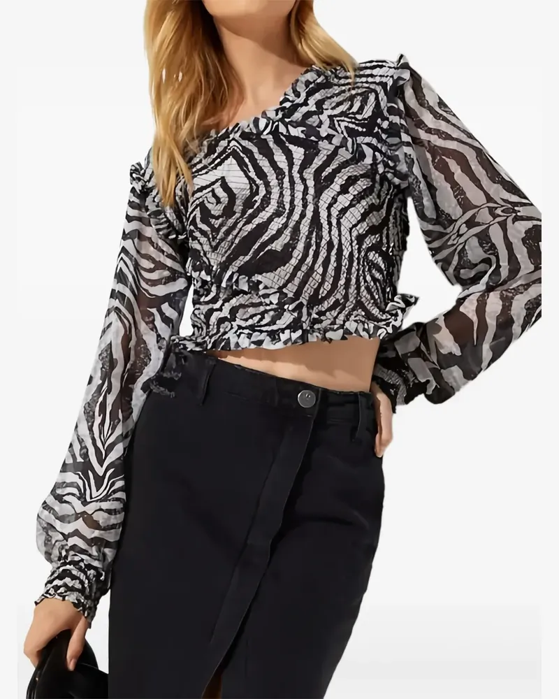 One Teaspoon zebra-pattern blouse - Schwarz Schwarz
