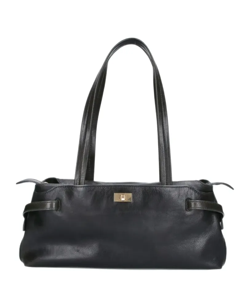 Anya Hindmarch Wilson twist-lock leather tote bag - Schwarz Schwarz