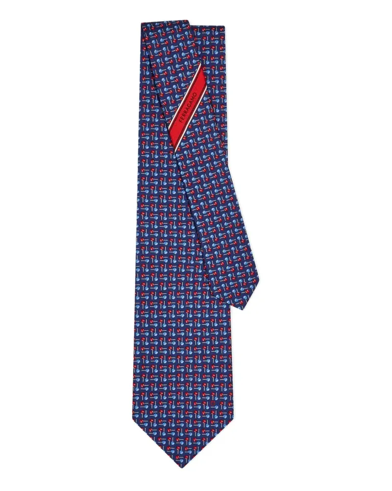 Ferragamo Seidenkrawatte mit Lolli-Print - Blau Blau