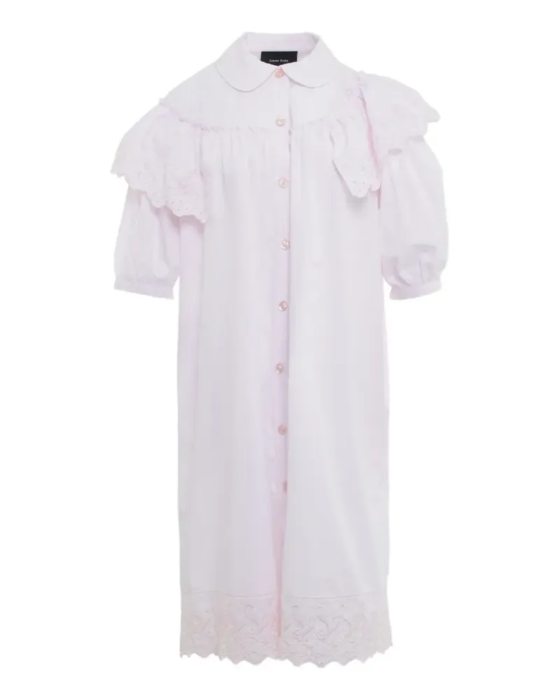 Simone Rocha broderie-anglaise ruffled midi dress - Rosa Rosa