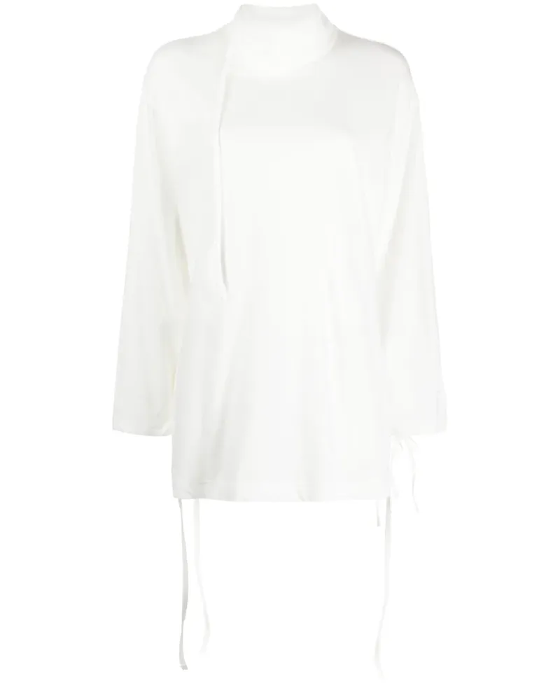 Yohji Yamamoto Bluse mit Stehkragen - Weiß Weiß