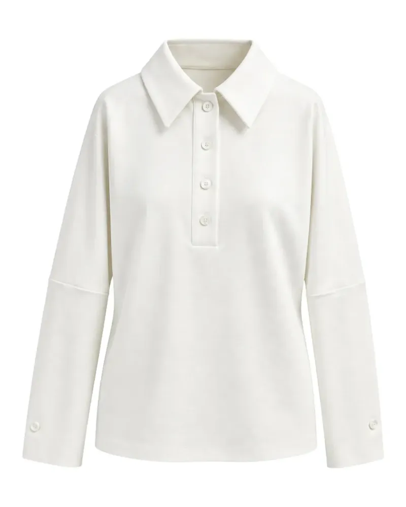 Liviana Conti Langärmeliges Poloshirt - Weiß Weiß