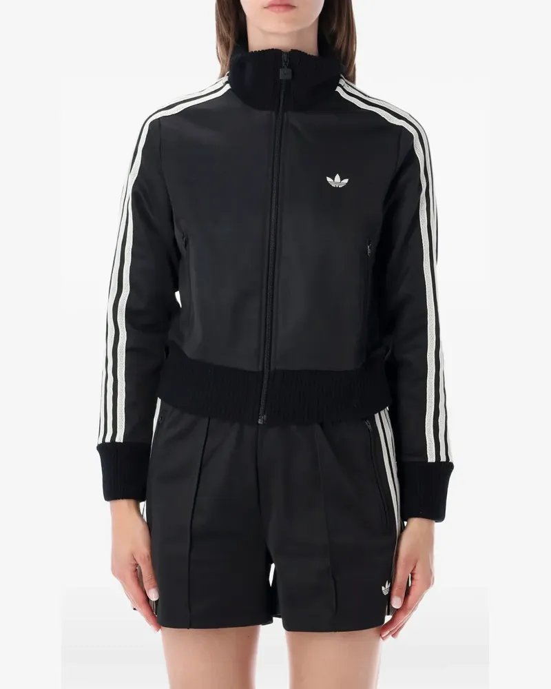 adidas Bestickte Jacke mit Streifendetail - Schwarz Schwarz