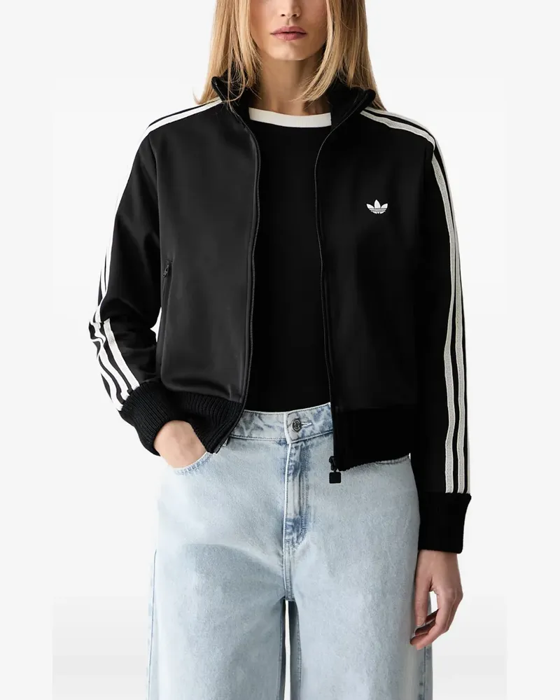 adidas Bestickte Jacke mit Streifendetail - Schwarz Schwarz