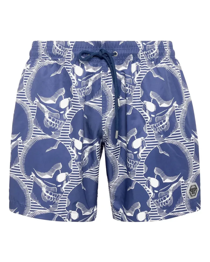 Philipp Plein Badeshorts mit Totenkopf - Violett Violett