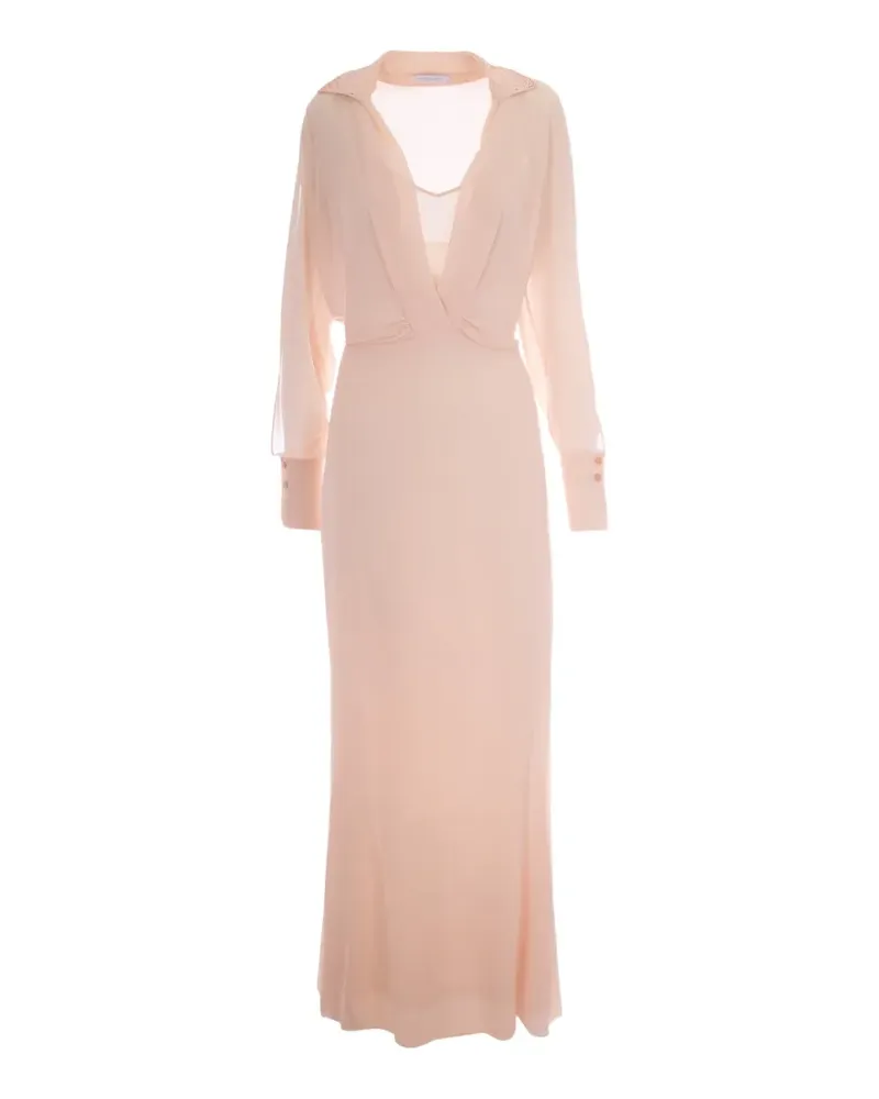 Patrizia Pepe V-neck maxi dress - Rosa Rosa
