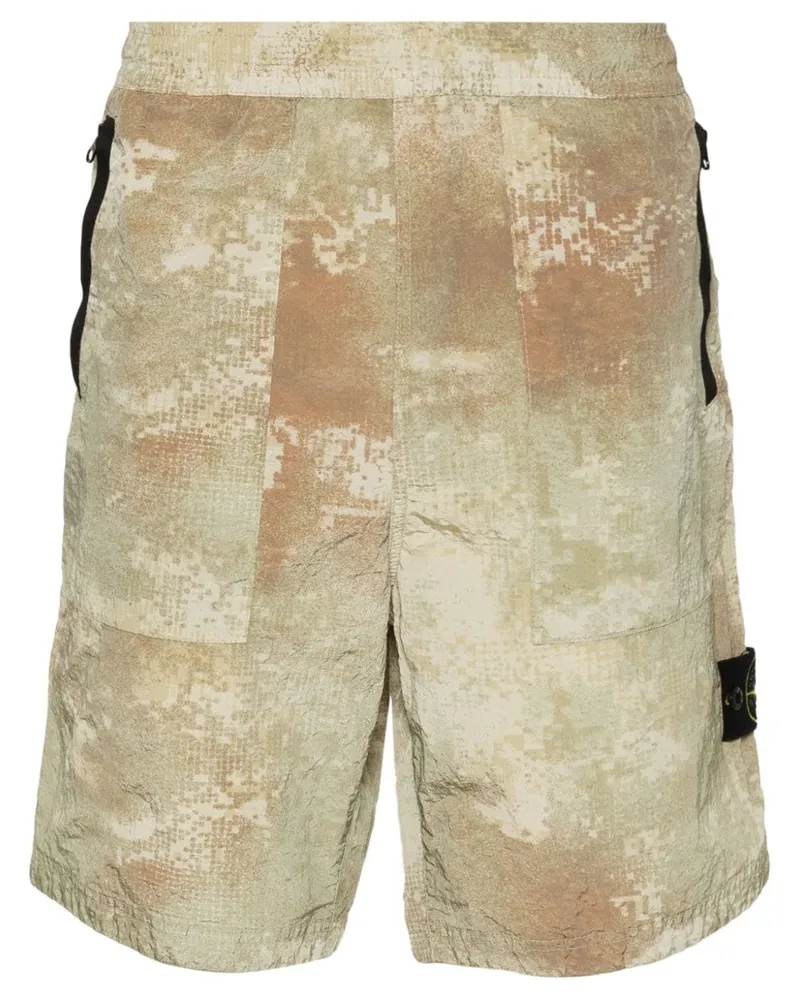 Stone Island Sport-Shorts mit abstraktem Print Grün