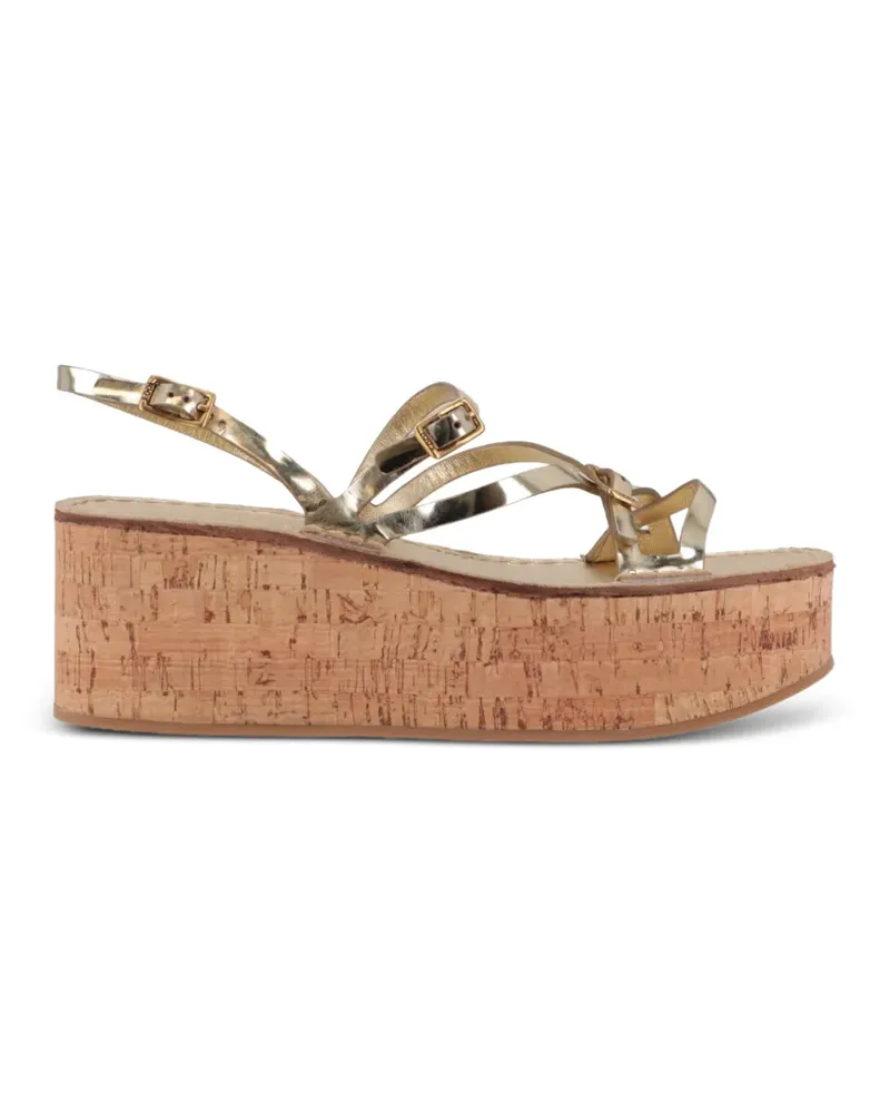 TOD'S Wedge-Sandalen mit Riemen - Gold Gold