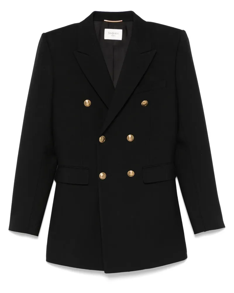 Saint Laurent Sakko aus Gabardine - Schwarz Schwarz