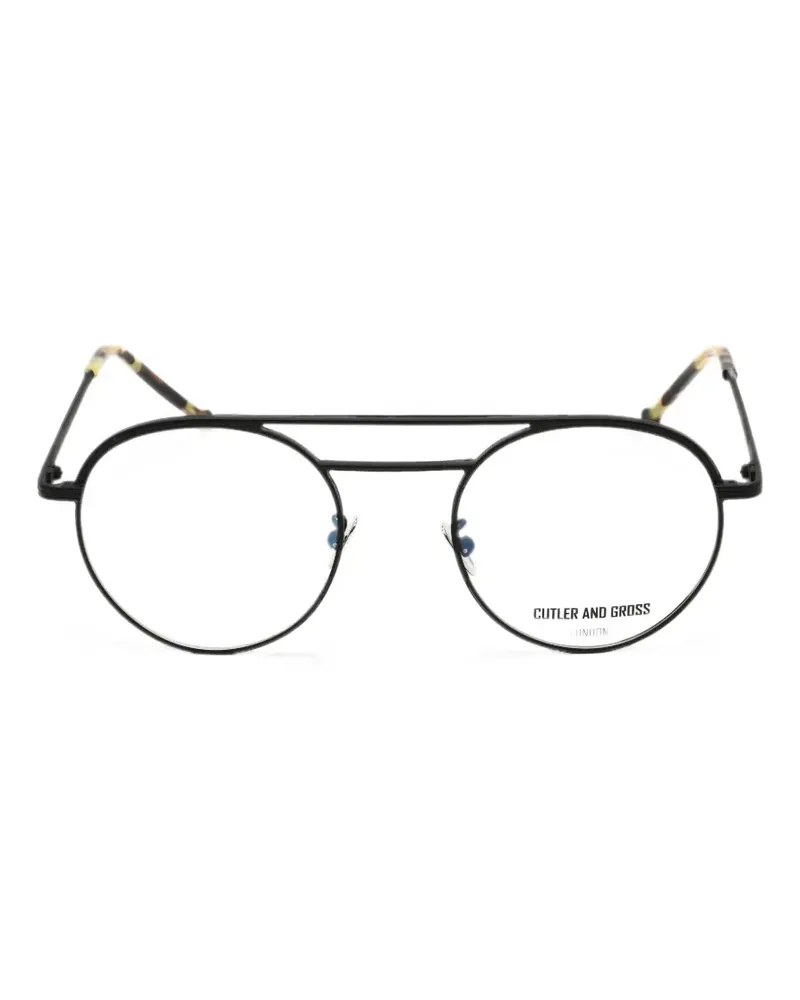 Cutler and Gross Brille mit rundem Gestell - Schwarz Schwarz