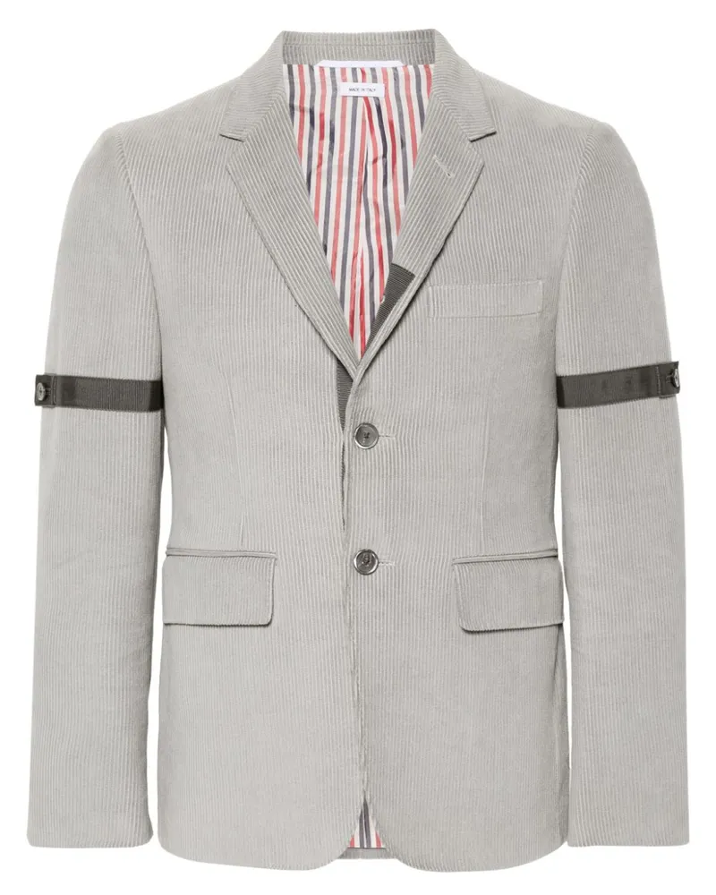 Thom Browne Einreihiges Sakko aus Cord - Grau Grau