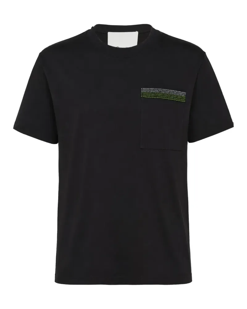 3.1 phillip lim T-Shirt mit Perlen und Tasche - Schwarz Schwarz