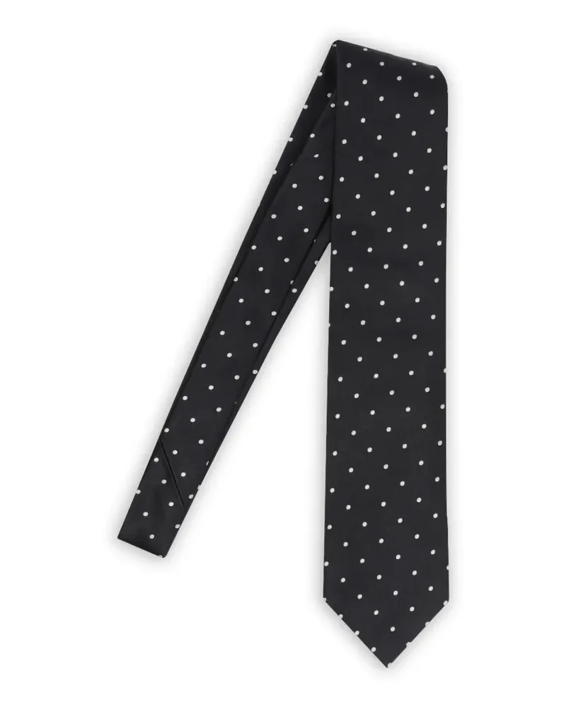 Tom Ford Seidenkrawatte mit Polka Dots - Schwarz Schwarz