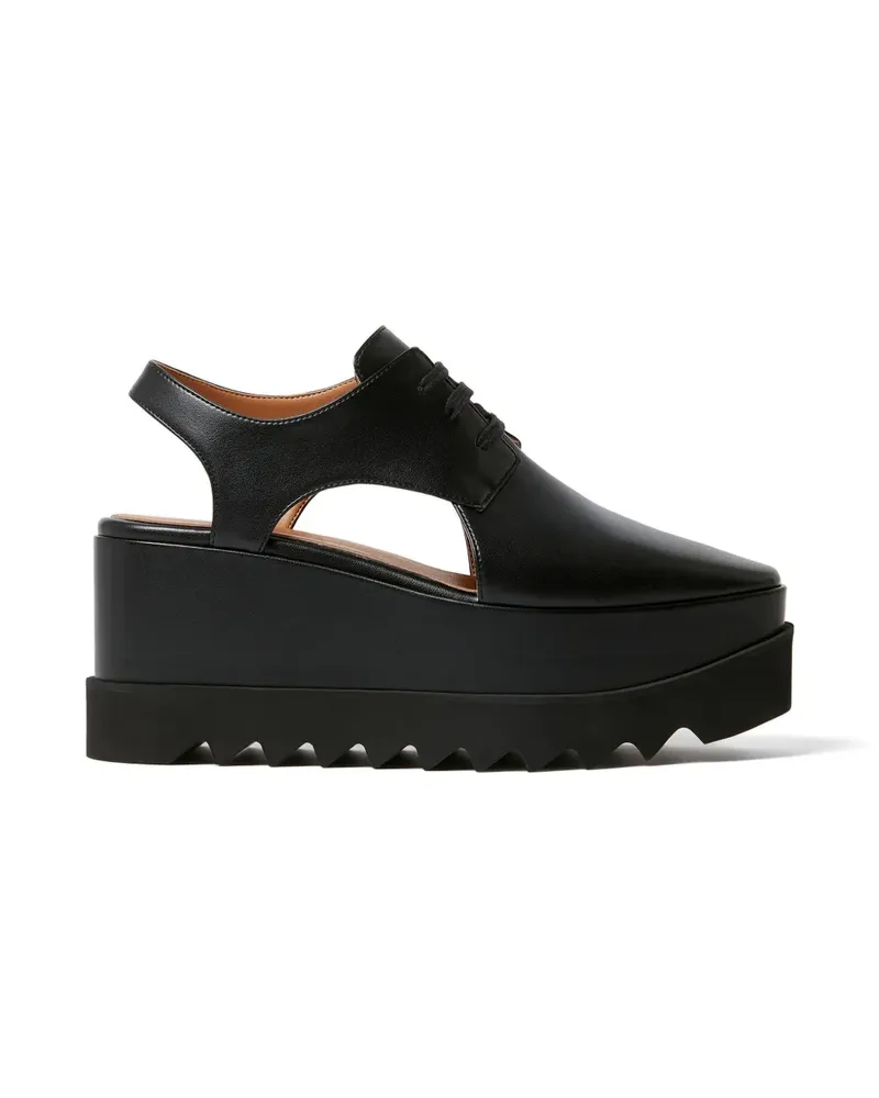 Stella McCartney Elyse cut-out wedge derby shoes - Schwarz Schwarz