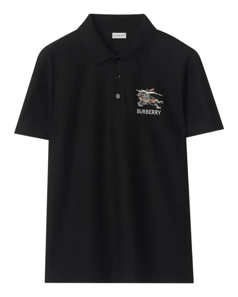 Burberry Poloshirt mit Ritteremblem - Schwarz Schwarz