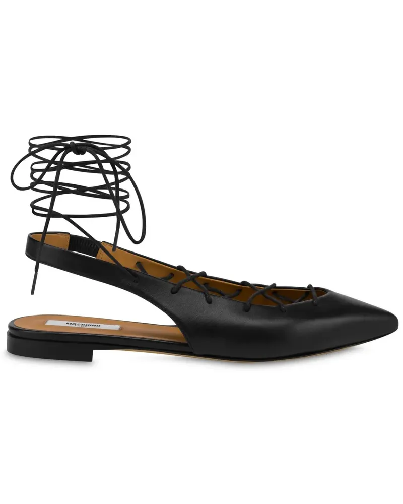Moschino Ballerinas mit Schnürung - Schwarz Schwarz
