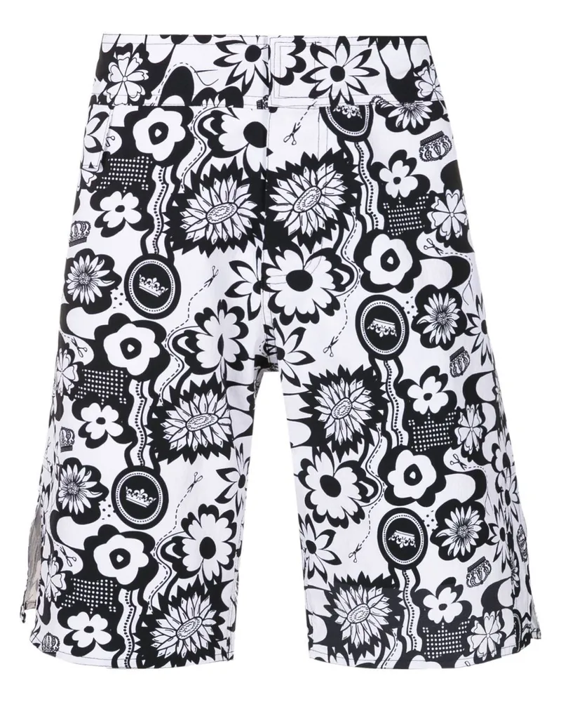 Amir Slama Bermudas mit grafischem Print - Schwarz Schwarz