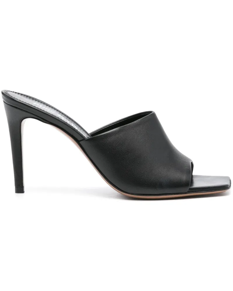 Paris Texas Mules aus Leder 95mm - Schwarz Schwarz