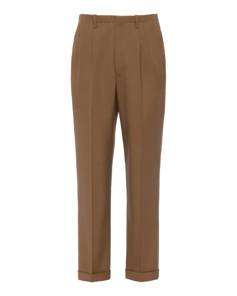 Maison Margiela pleat cuffed trousers - Braun Braun