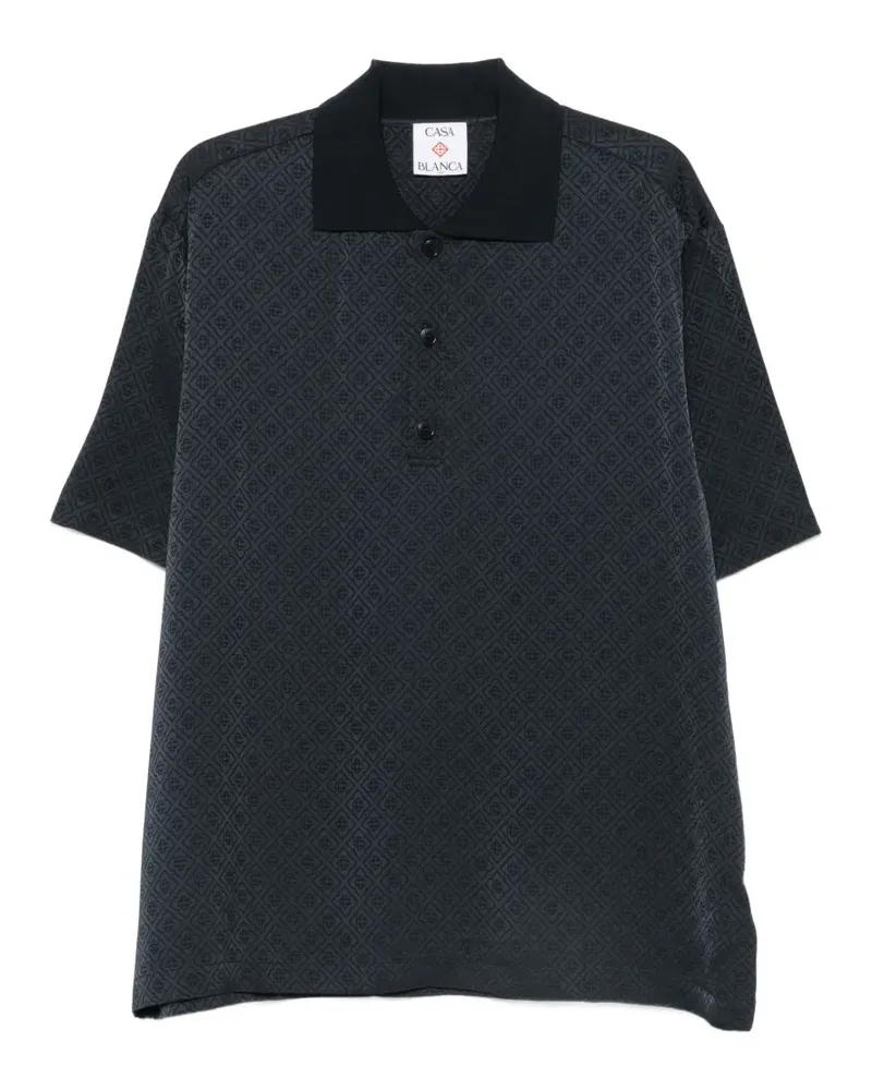 Casablanca Paris Poloshirt mit Monogrammmuster - Blau Blau