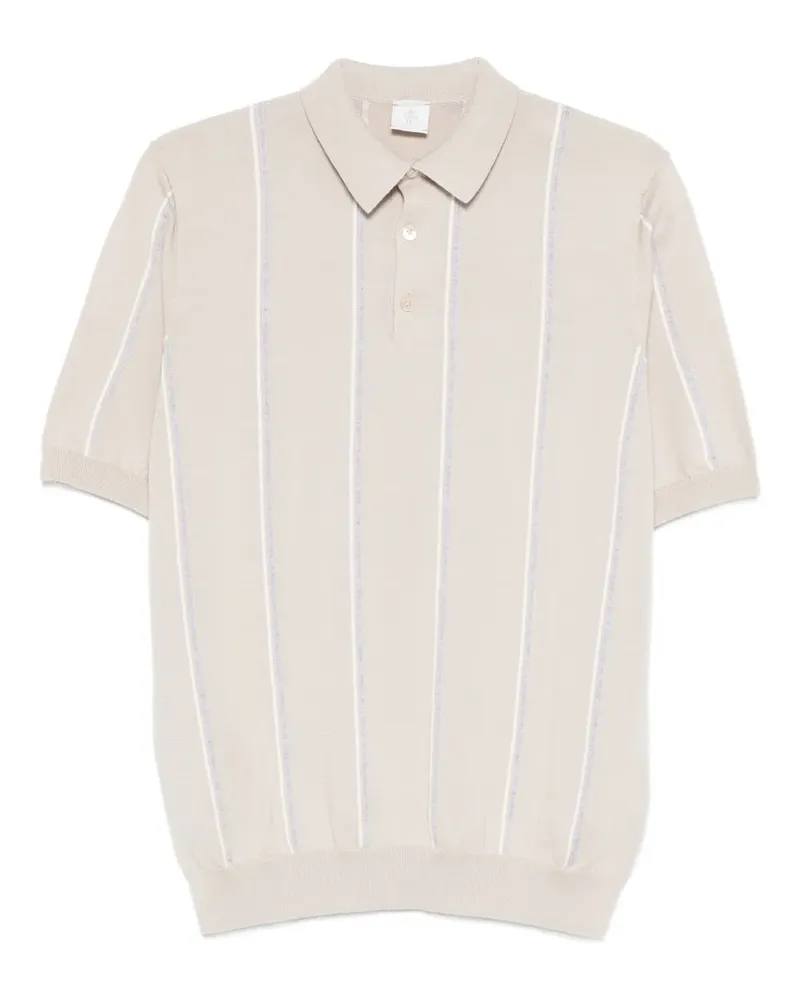 Eleventy striped short-sleeve polo shirt - Nude Nude