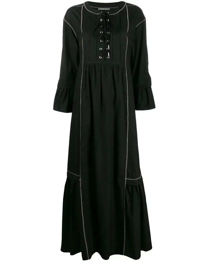 Alberta Ferretti Maxikleid mit Schnürung - Schwarz Schwarz
