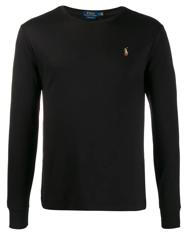 Ralph Lauren Langarmshirt mit Logo-Stickerei - Schwarz Schwarz
