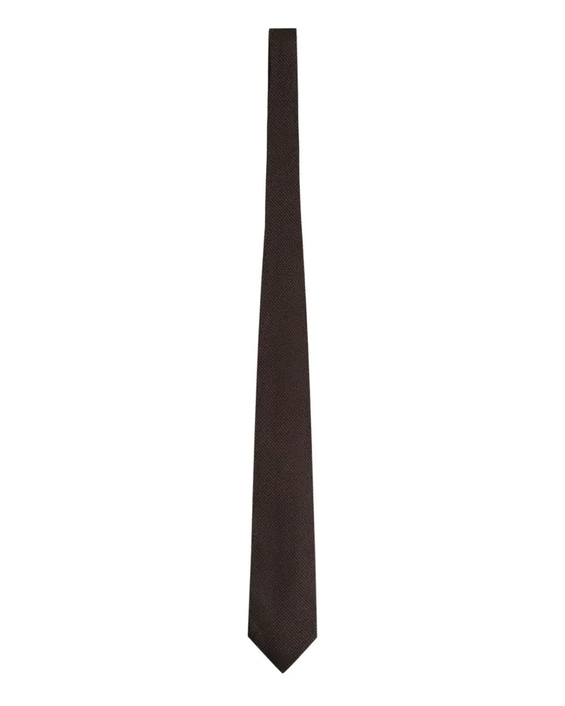 Ermenegildo Zegna textured silk tie - Braun Braun