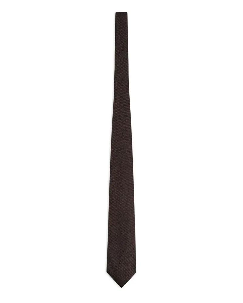 Ermenegildo Zegna textured silk tie - Braun Braun