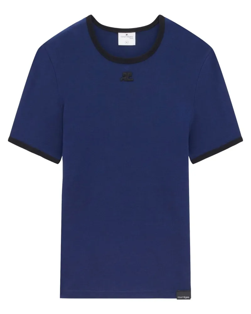 Courrèges Klassisches T-Shirt Blau