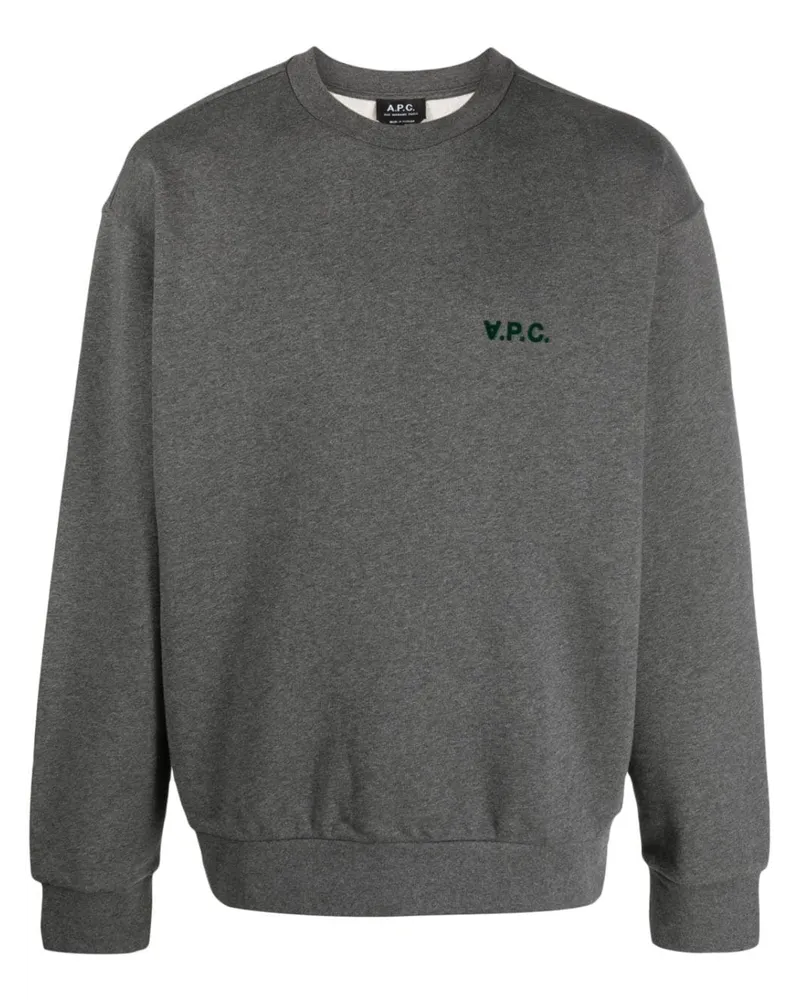 A.P.C. Sweatshirt mit Logo-Print - Grau Grau