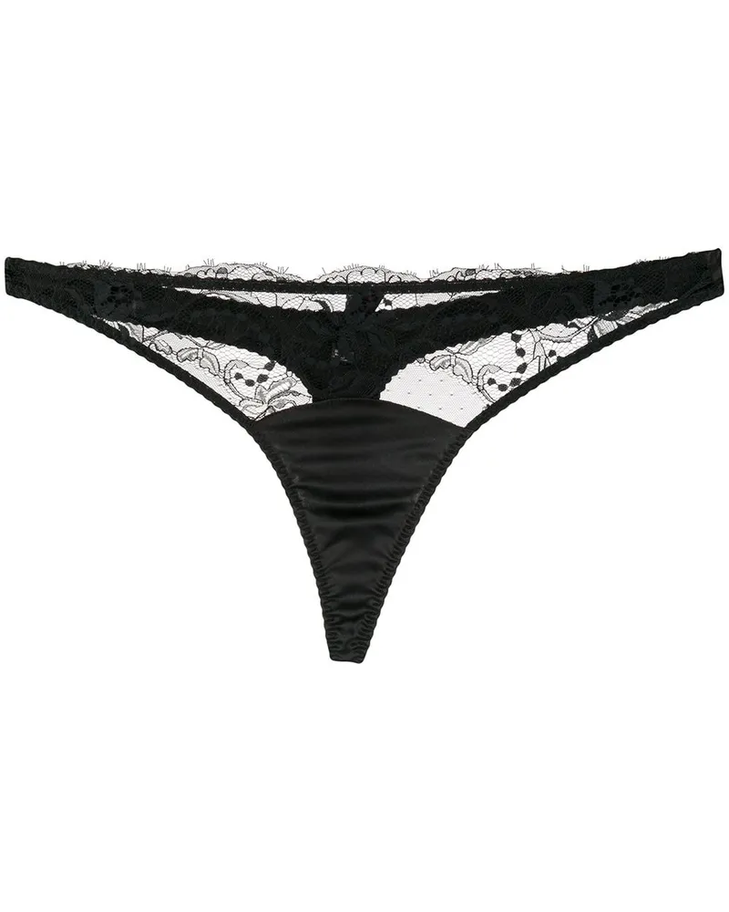 Fleur Of England Tanga aus Spitze - Schwarz Schwarz