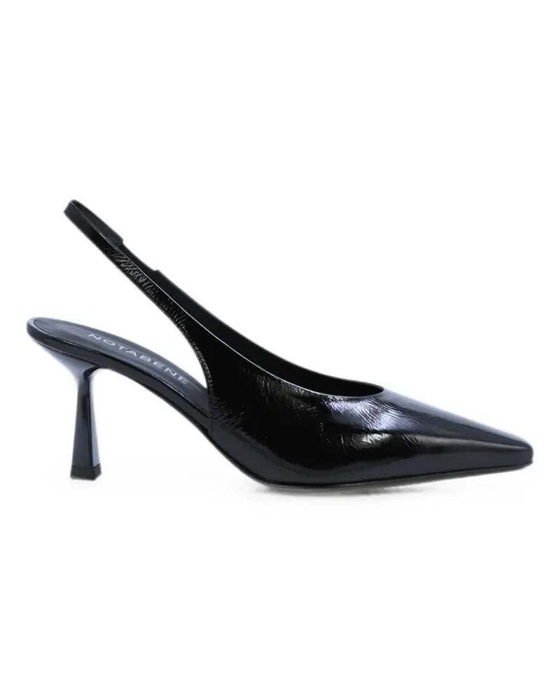 NOTABENE Emmely 70 patent-leather slingback pumps - Schwarz Schwarz