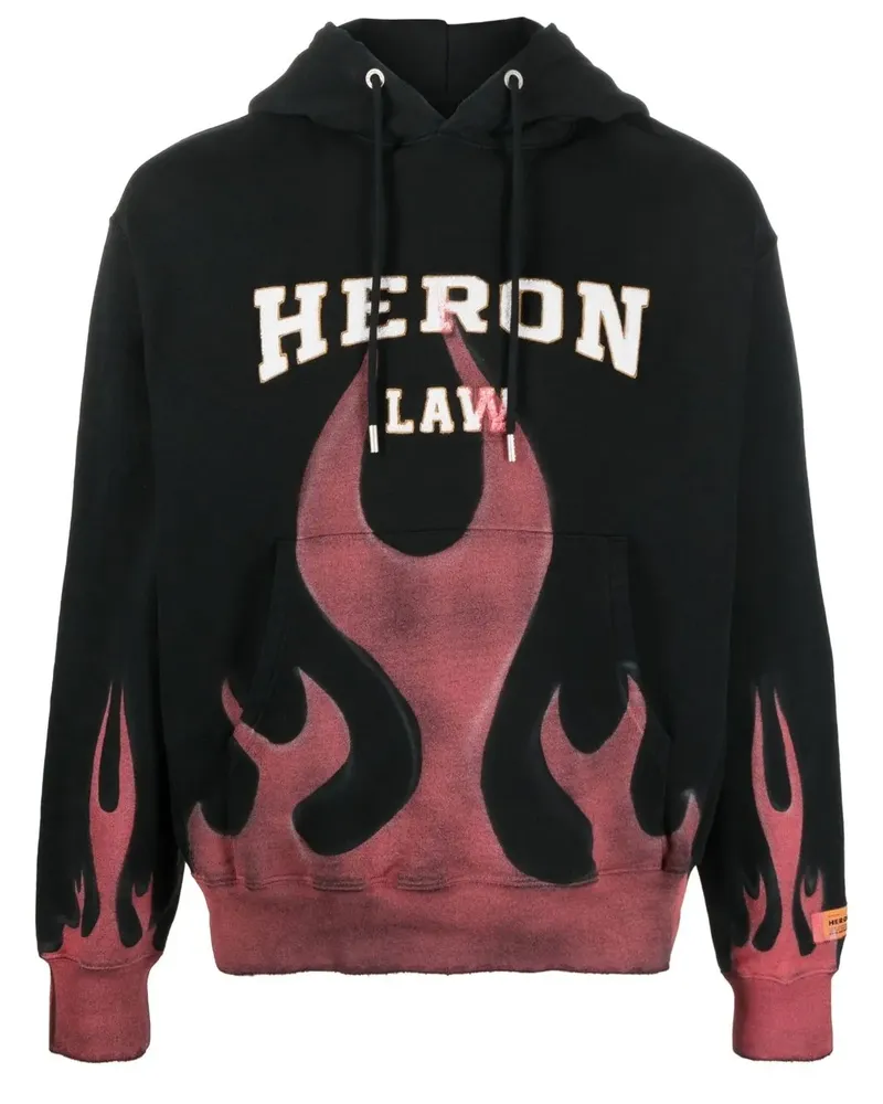 Heron Preston Hoodie mit Flammen-Print - Schwarz Schwarz