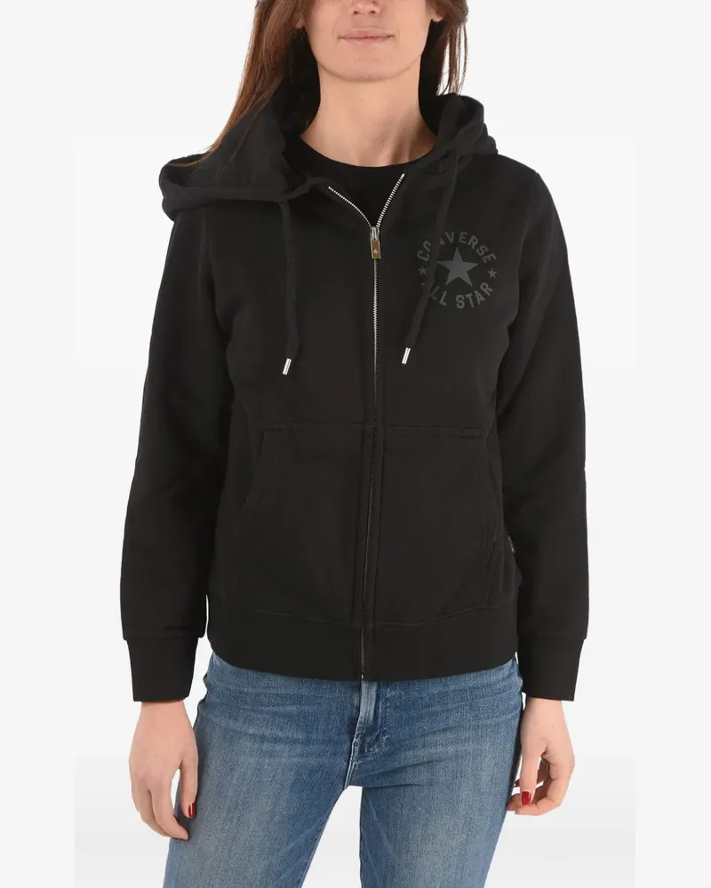Converse Kapuzenjacke mit Logo-Print - Schwarz Schwarz