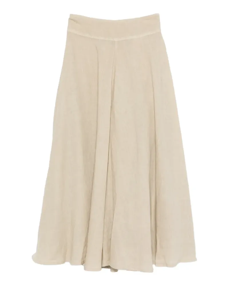 120% Lino pleated midi skirt - Nude Nude