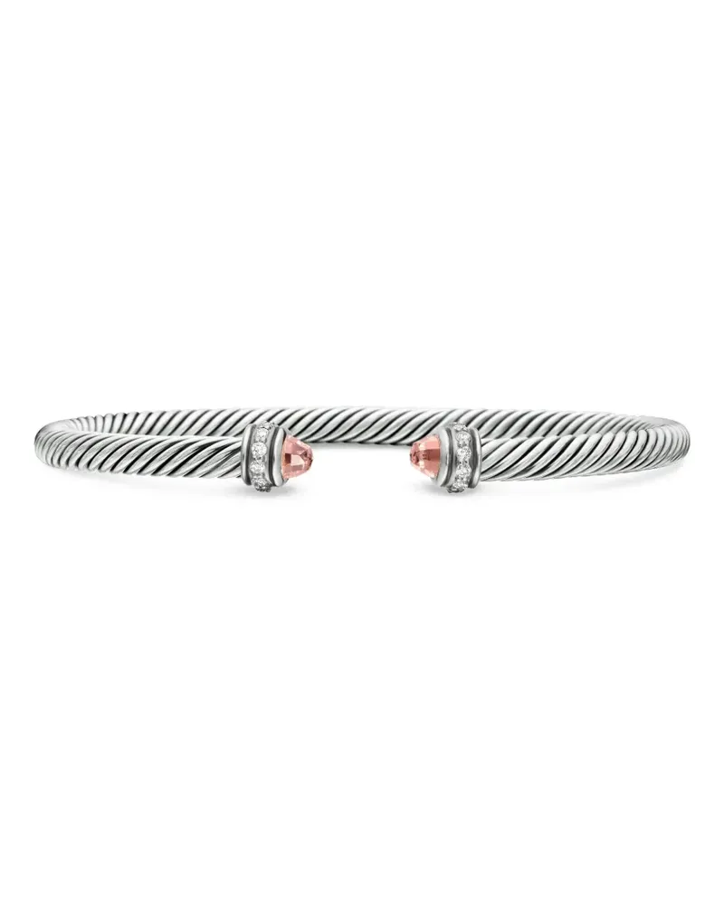 David Yurman Cable Classics Armband aus Sterlingsilber mit Diamant 4mm Silber