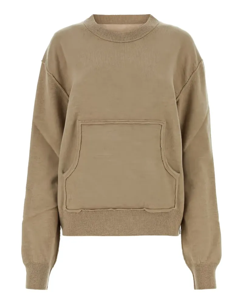 Maison Margiela crew-neck pouch-pocket sweater - Nude Nude