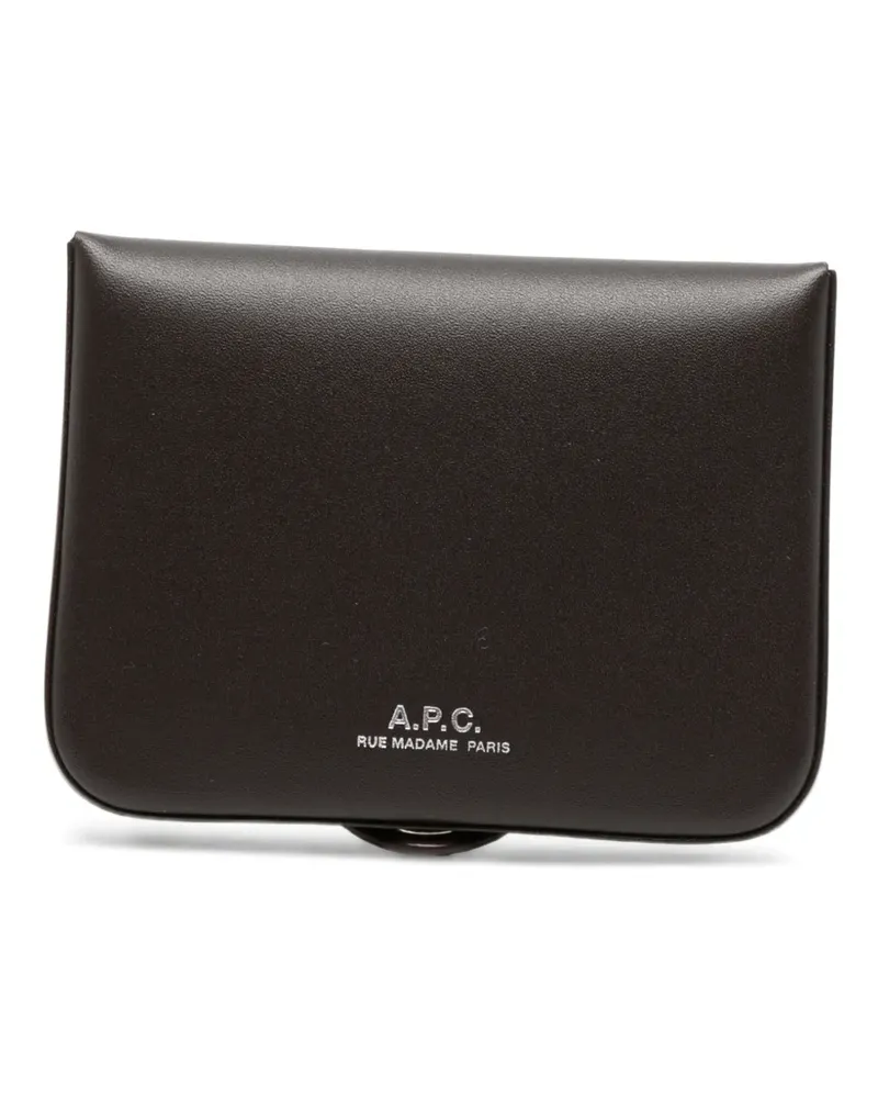 A.P.C. leather cardholder - Braun Braun