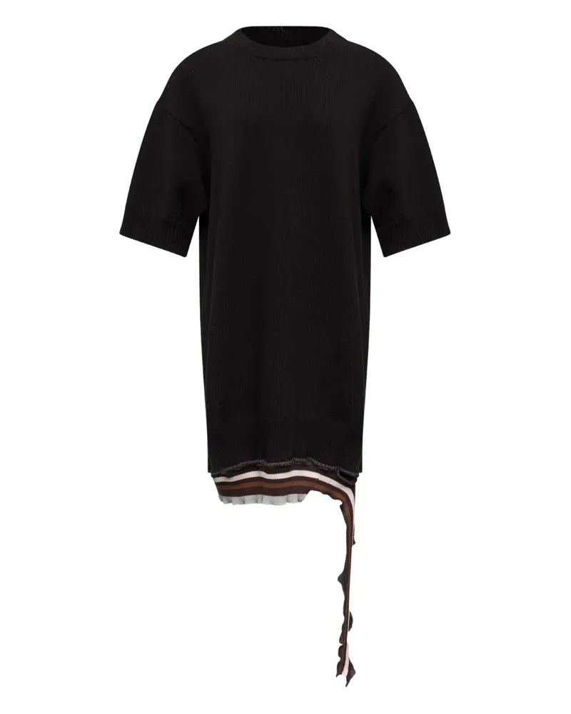 Maison Margiela Minikleid in Distressed-Optik - Schwarz Schwarz