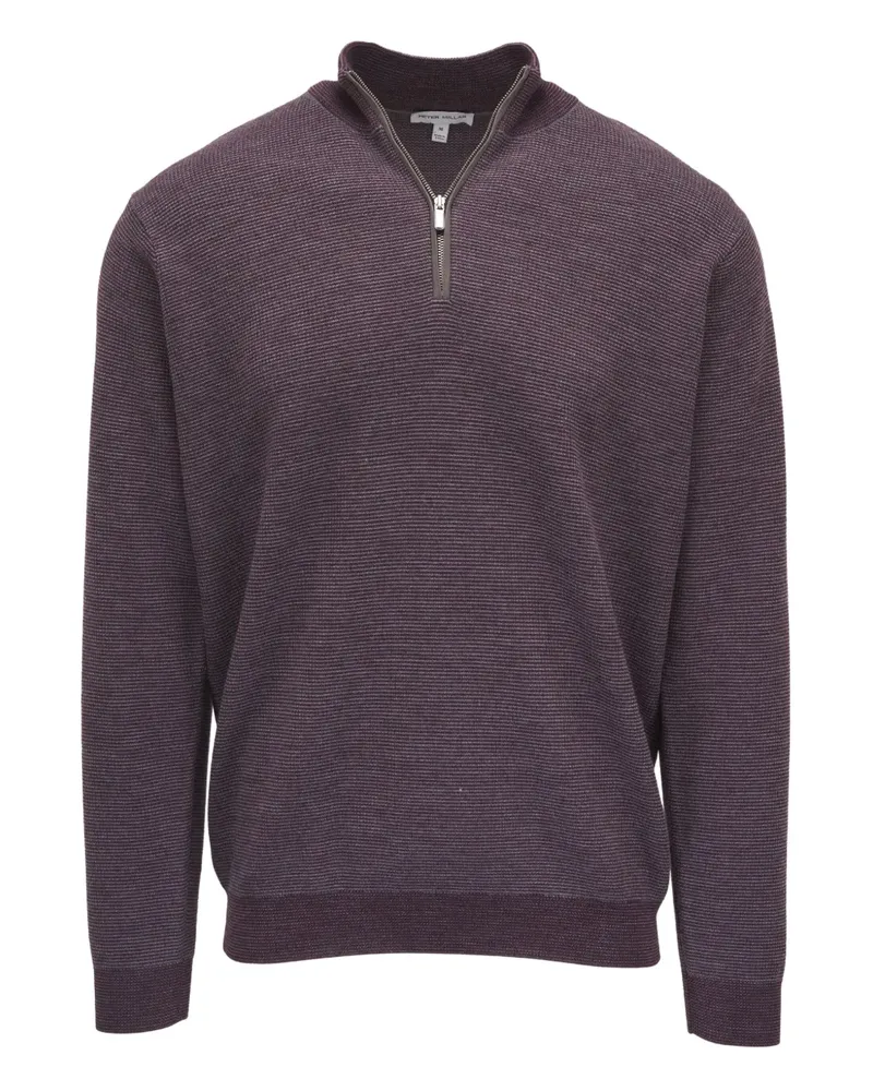 Peter Millar Gerippter Pullover mit Reißverschluss - Rot Rot