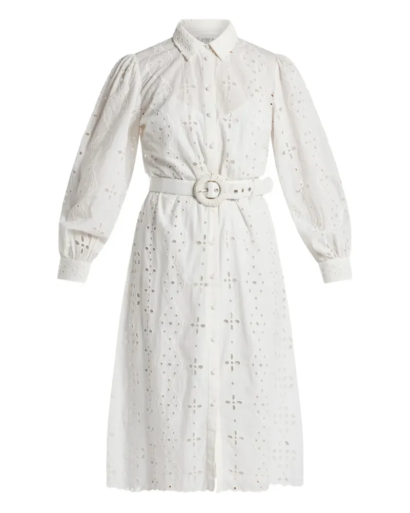 Hemant & Nandita Adya eyelet belted midi dress - Weiß Weiß