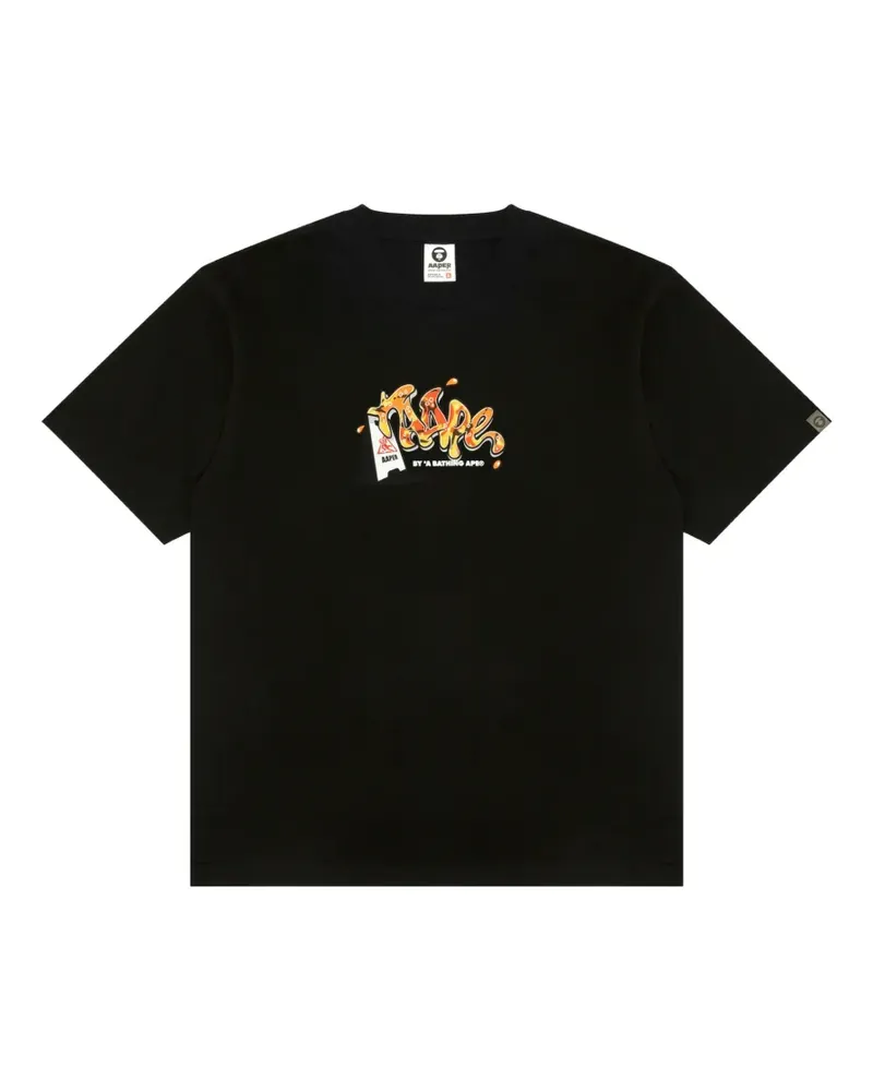 BAPE T-Shirt mit grafischem Print - Schwarz Schwarz