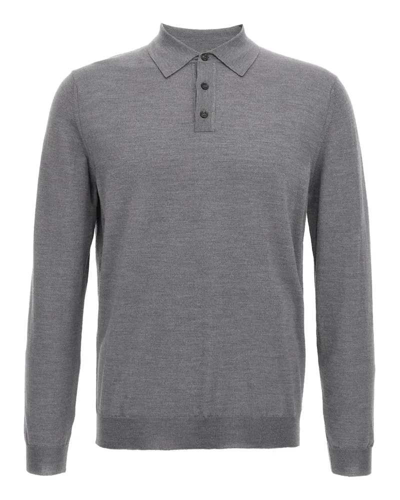 Zanone Poloshirt mit langen Manschetten - Grau Grau