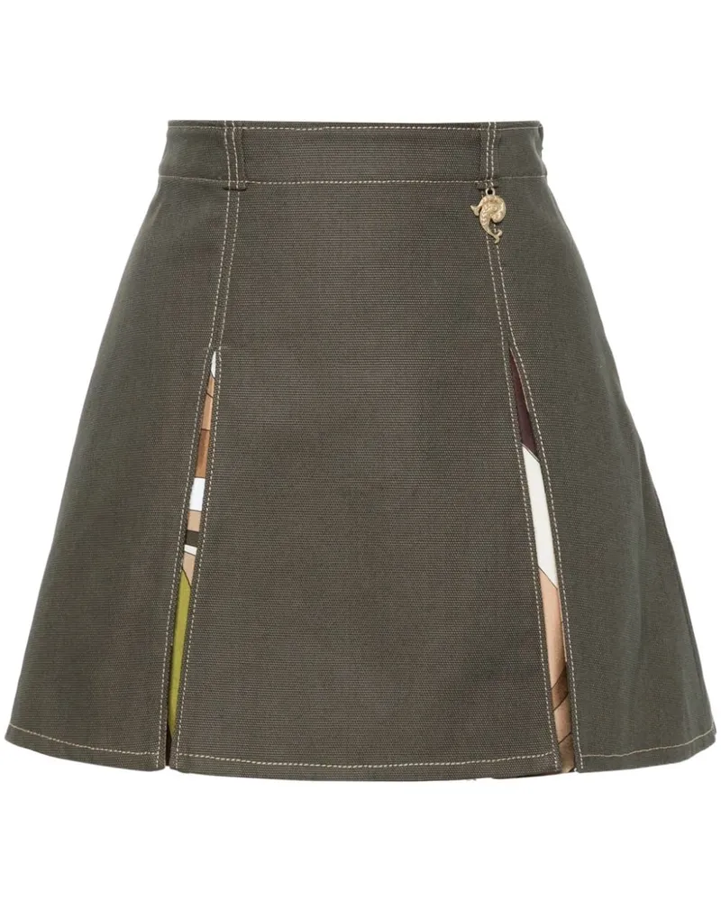 Emilio Pucci Twill-Minirock mit Falten - Grün Grün