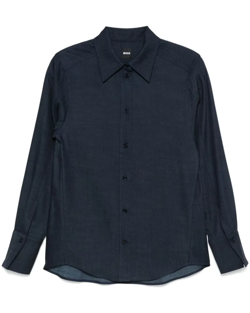 HUGO BOSS Chambray-Hemd - Blau Blau