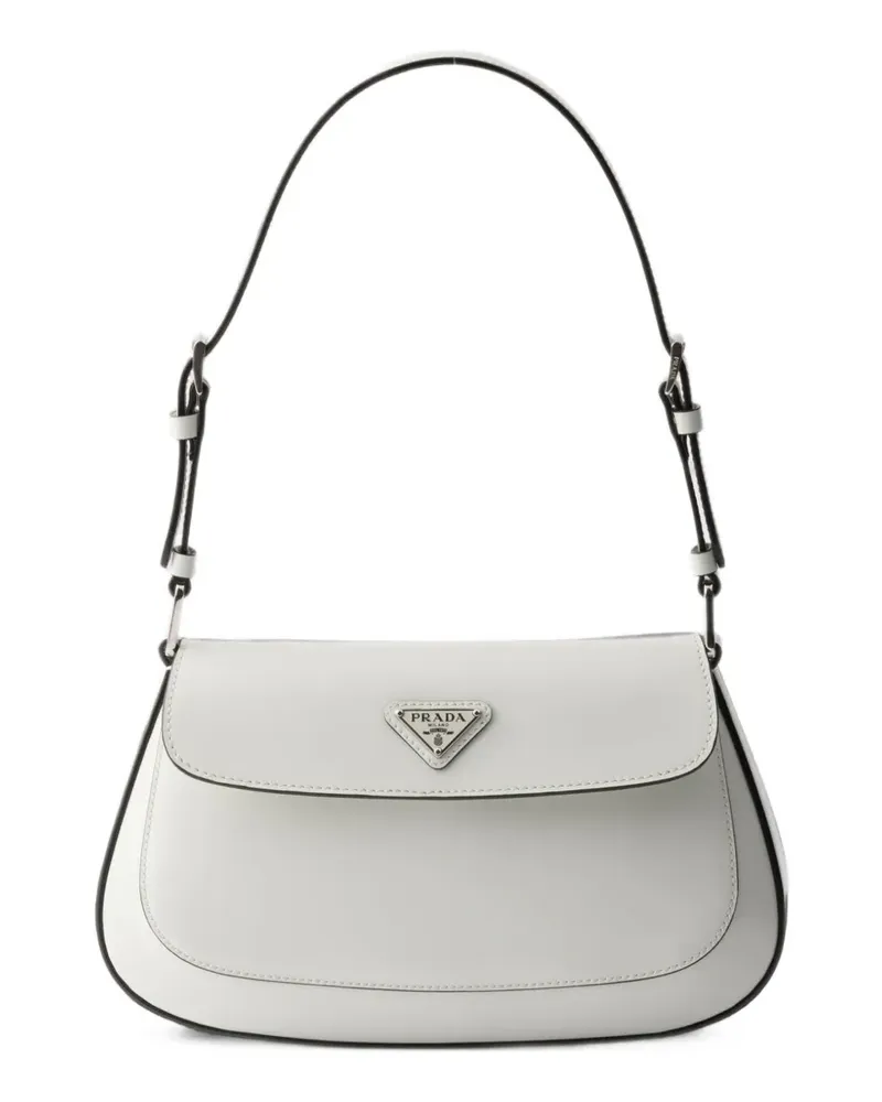 Prada Cleo brushed leather shoulder bag - Weiß Weiß